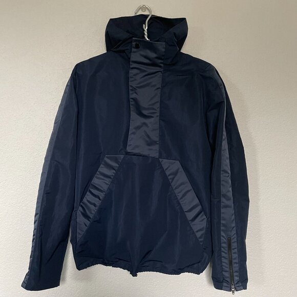 Share T by Alexander Wang anorak/windbreaker hoodie, navy, size M (marked size X - Picture 1 of 9